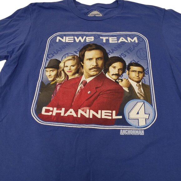Anchorman News Team Mens Blue Tshirt Size Medium - Picture 3 of 4